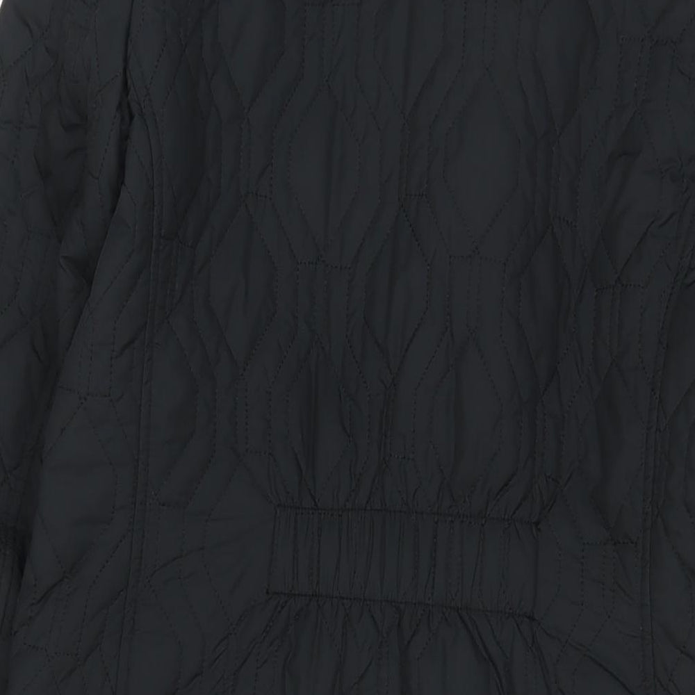 Lands' End Womens Black Quilted Jacket Size XS Zip