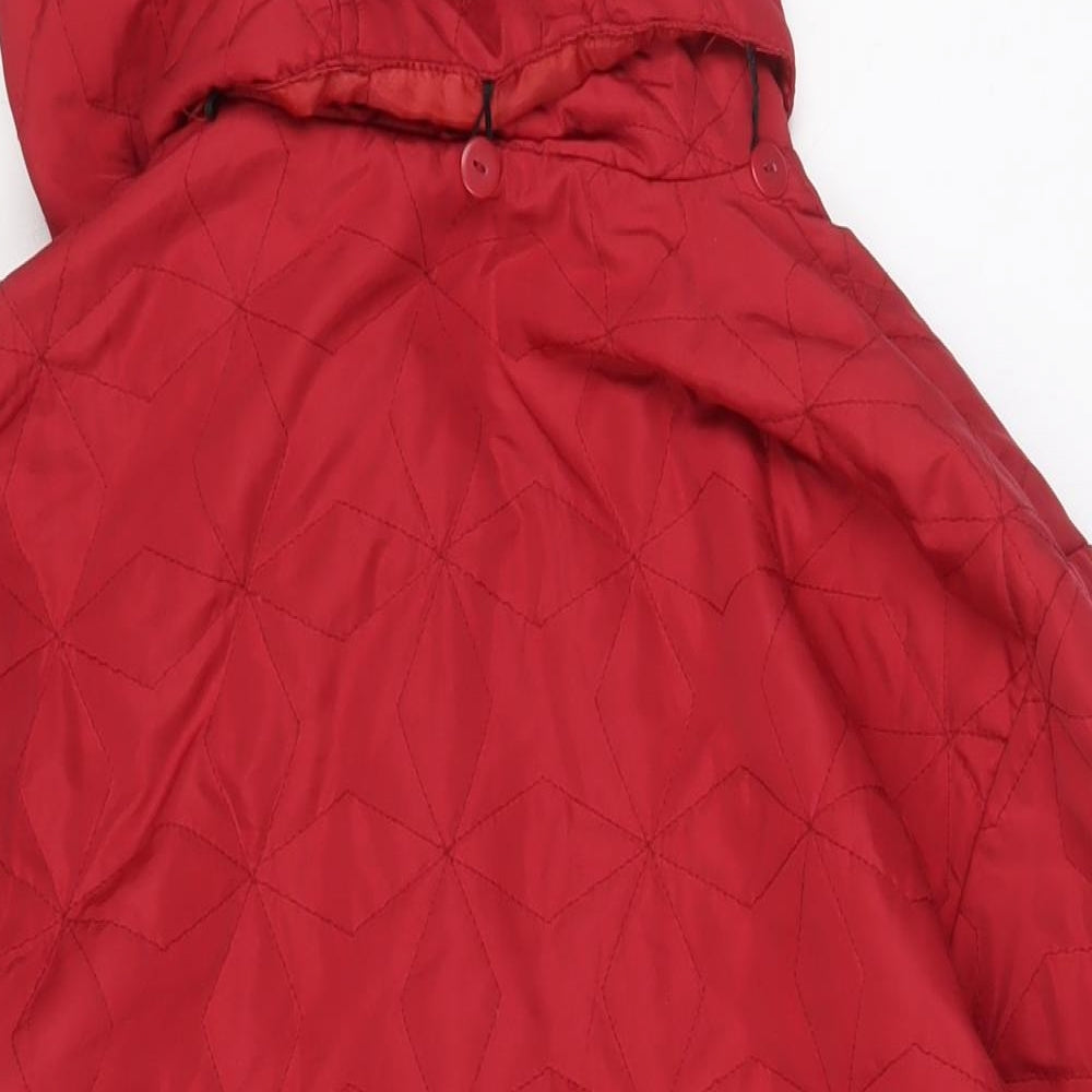Neuville Womens Red Quilted Coat Size 18 Zip