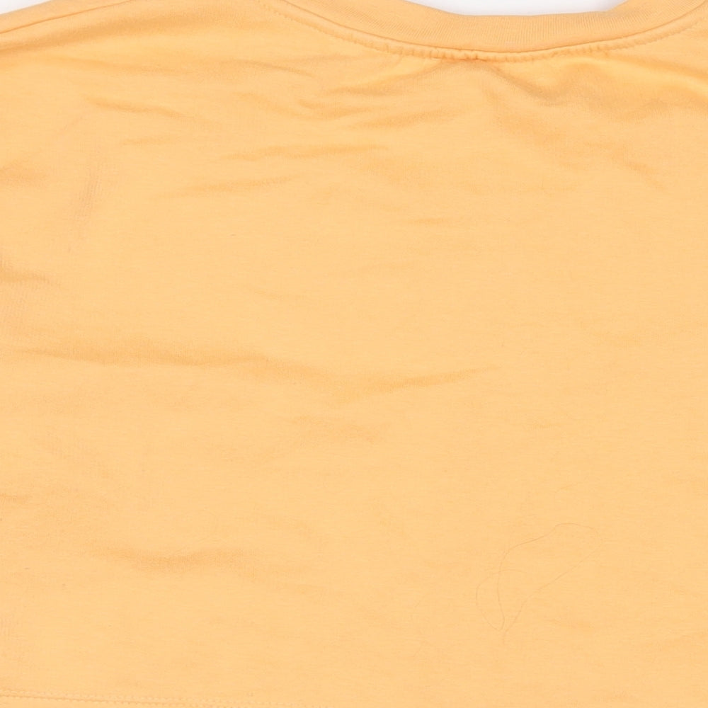 Zara Womens Orange Cotton Pullover Sweatshirt Size M Pullover