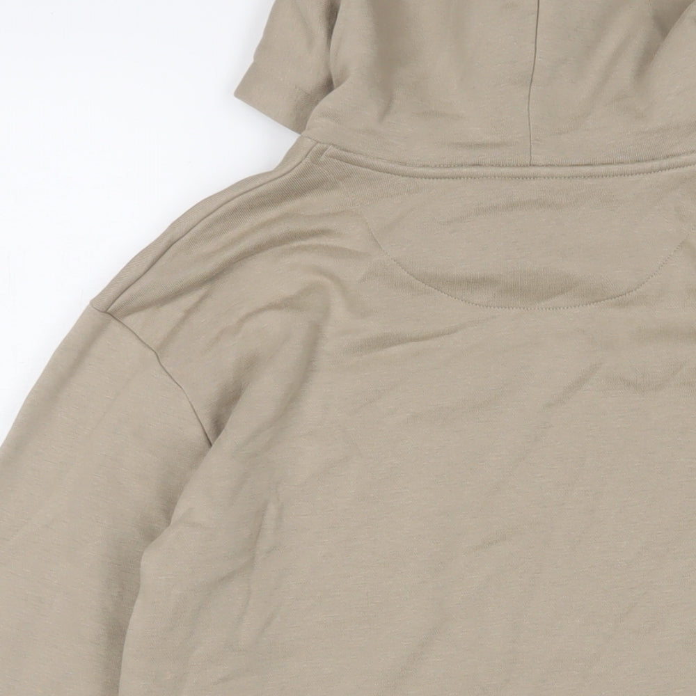 Marks & Spencer Boys Beige Cotton Pullover Hoodie Size 12-13 Years Pullover