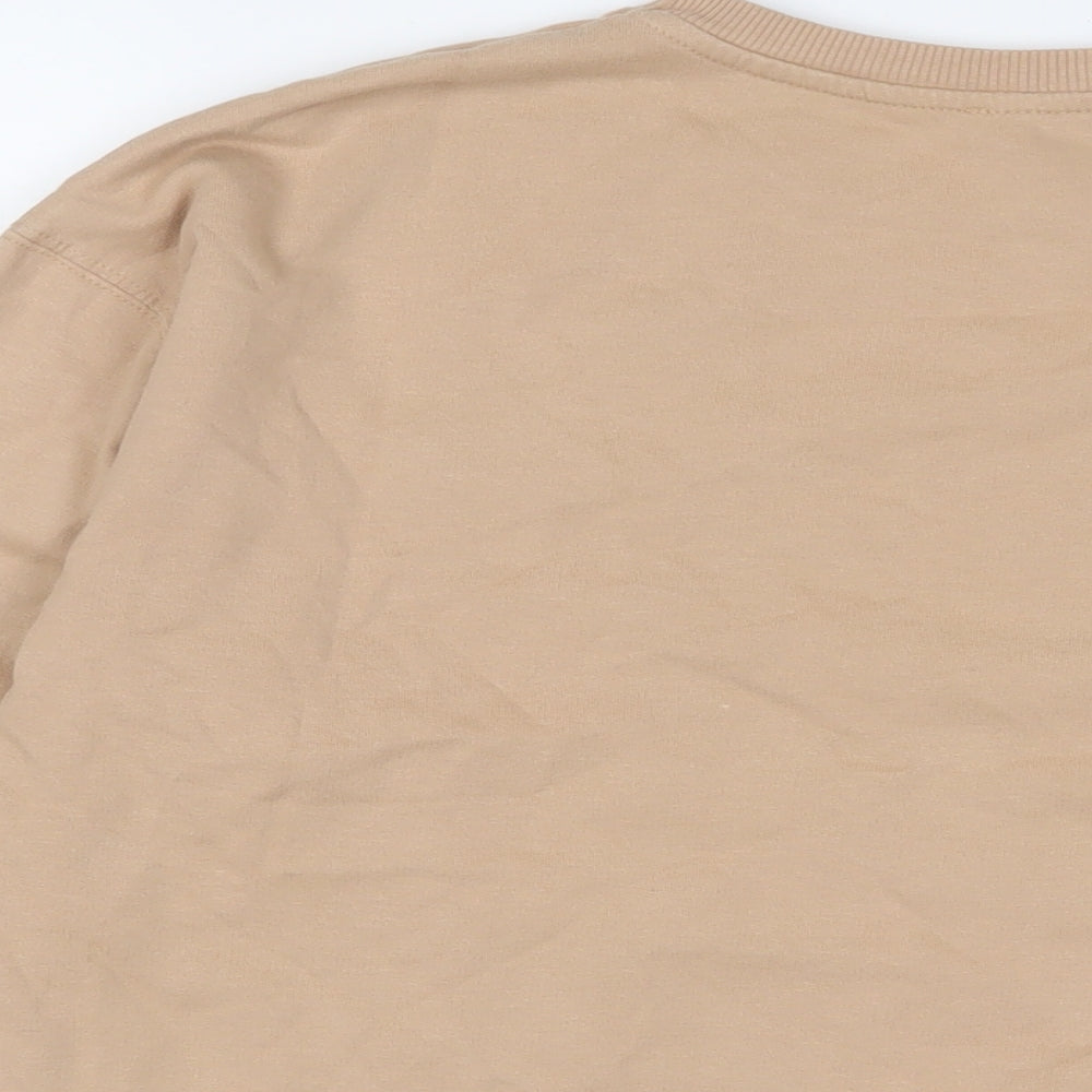 New Look Womens Beige Cotton Pullover Sweatshirt Size S Pullover