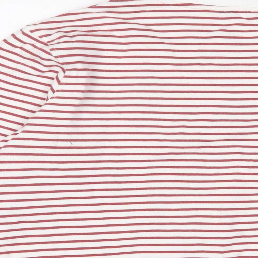 Marks and Spencer Womens Brown Striped Cotton Pullover Sweatshirt Size M Pullover