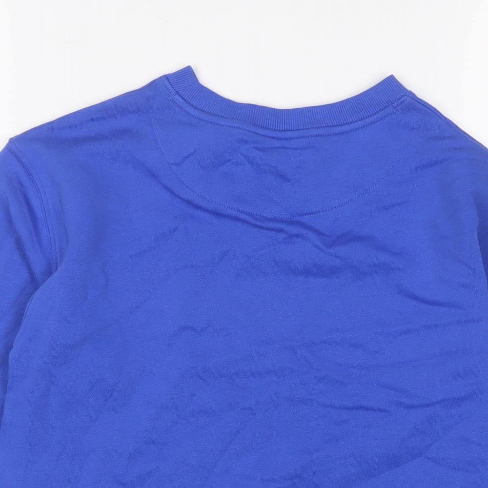 Marks & Spencer Boys Blue Cotton Pullover Sweatshirt Size 8-9 Years Pullover