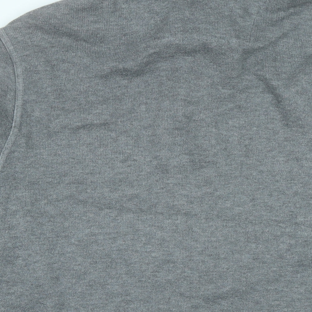 Marks & Spencer Mens Grey Collared Cotton Pullover Jumper Size XL Long Sleeve