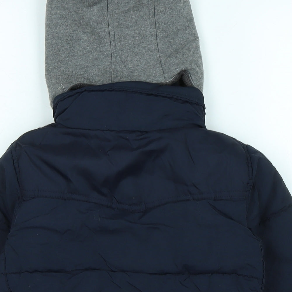 Next Boys Blue Quilted Coat Size 5 Years Zip