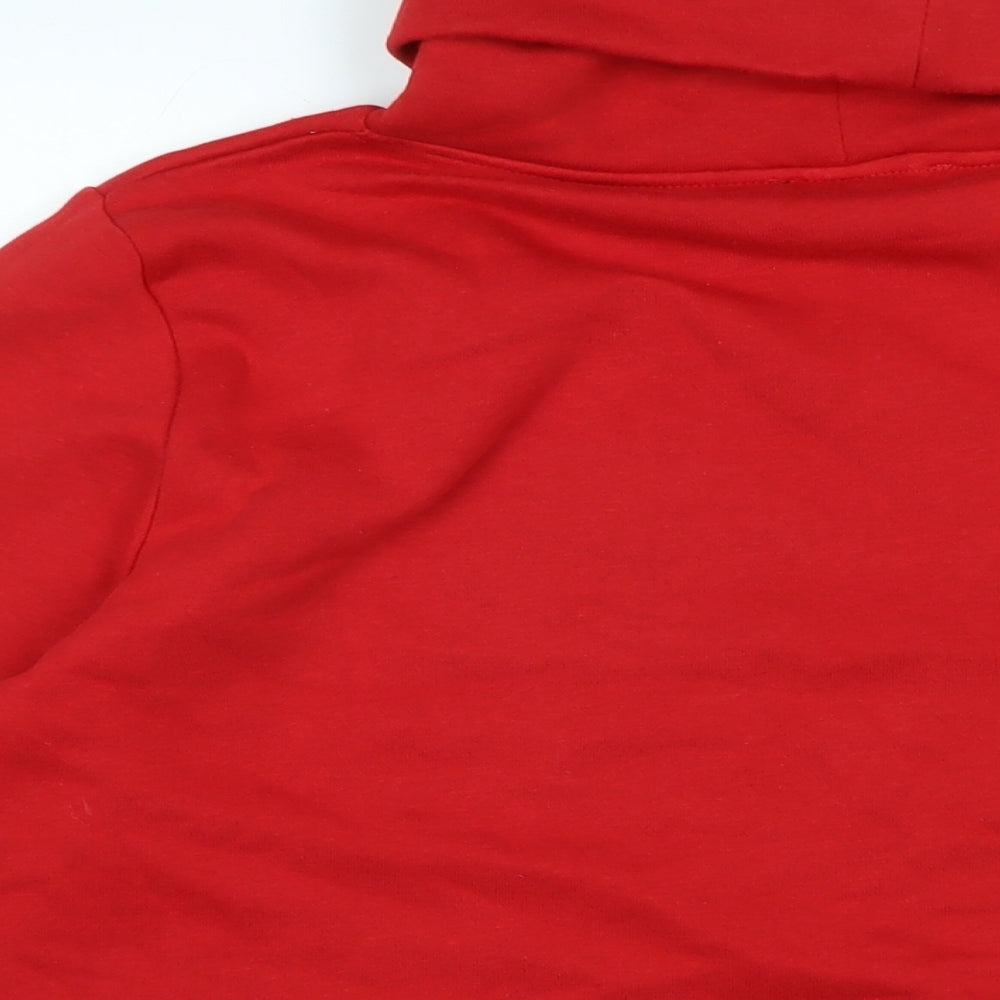 Zara Womens Red Polyester Pullover Sweatshirt Size L