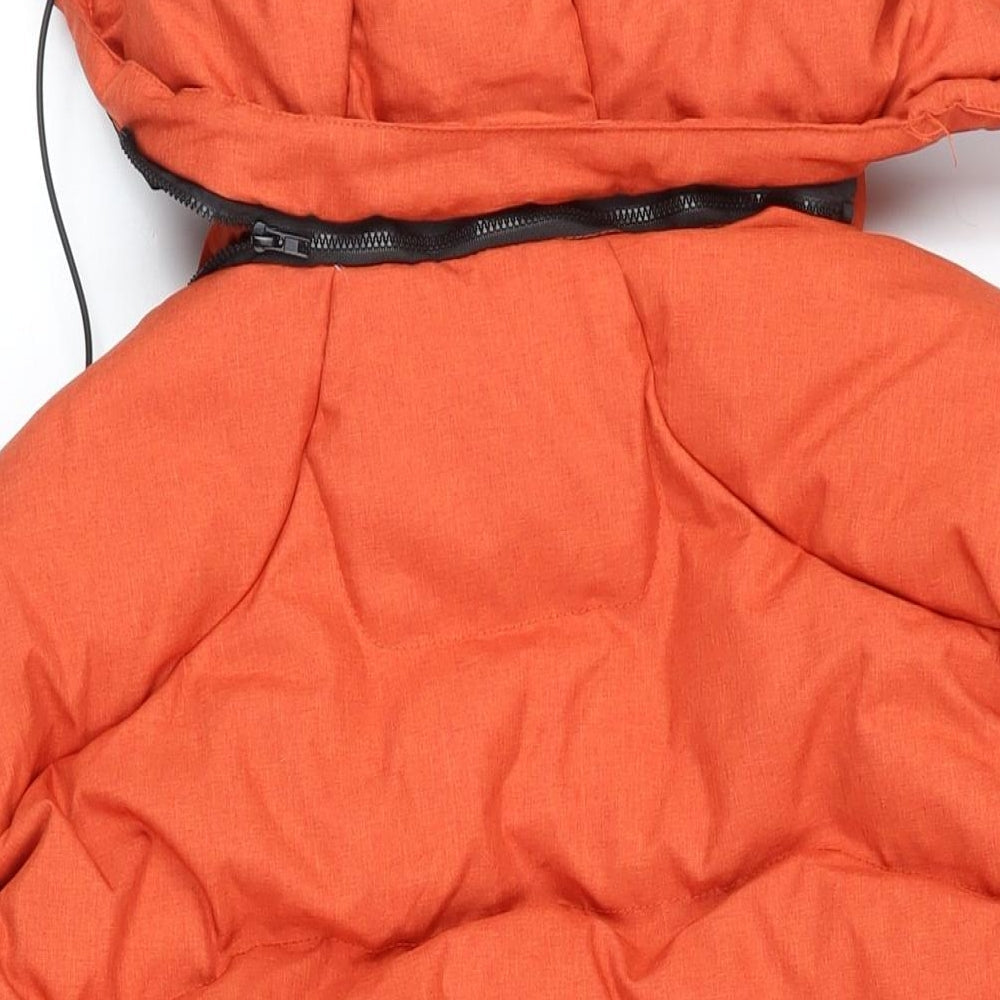 Down Fkow Mens Orange Jacket Coat Size L Zip
