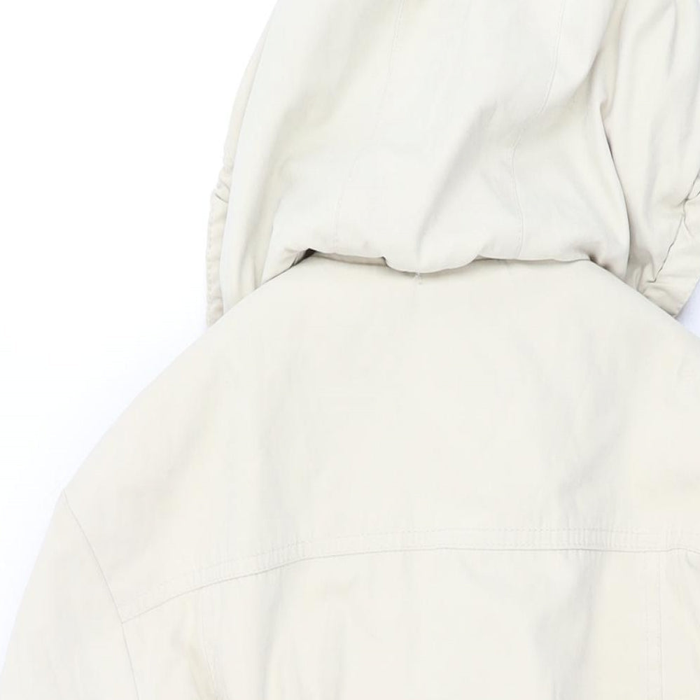 EWM Womens Beige Overcoat Coat Size 14 Zip