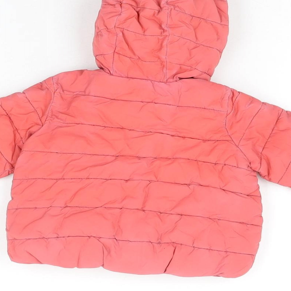Gap Baby Pink Puffer Jacket Coat Size 0-3 Months Zip