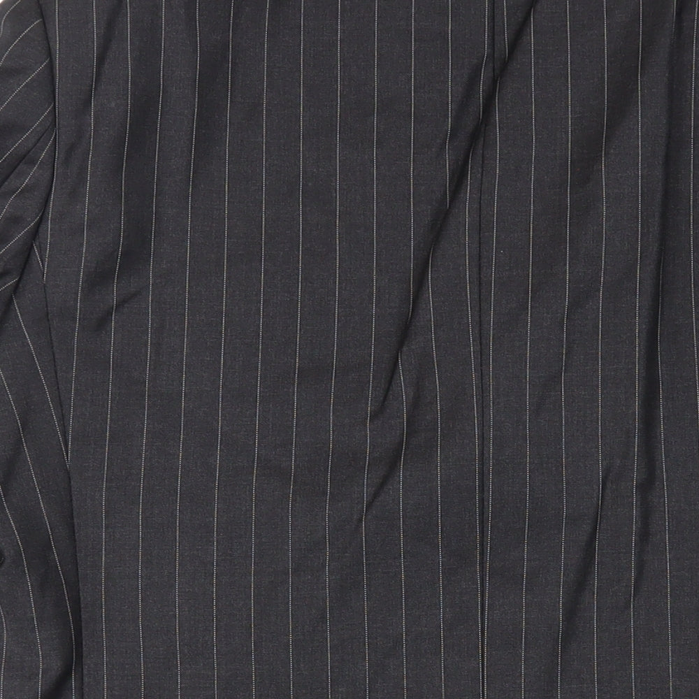 Marks & Spencer Mens Grey Striped Wool Jacket Suit Jacket Size 40 Regular