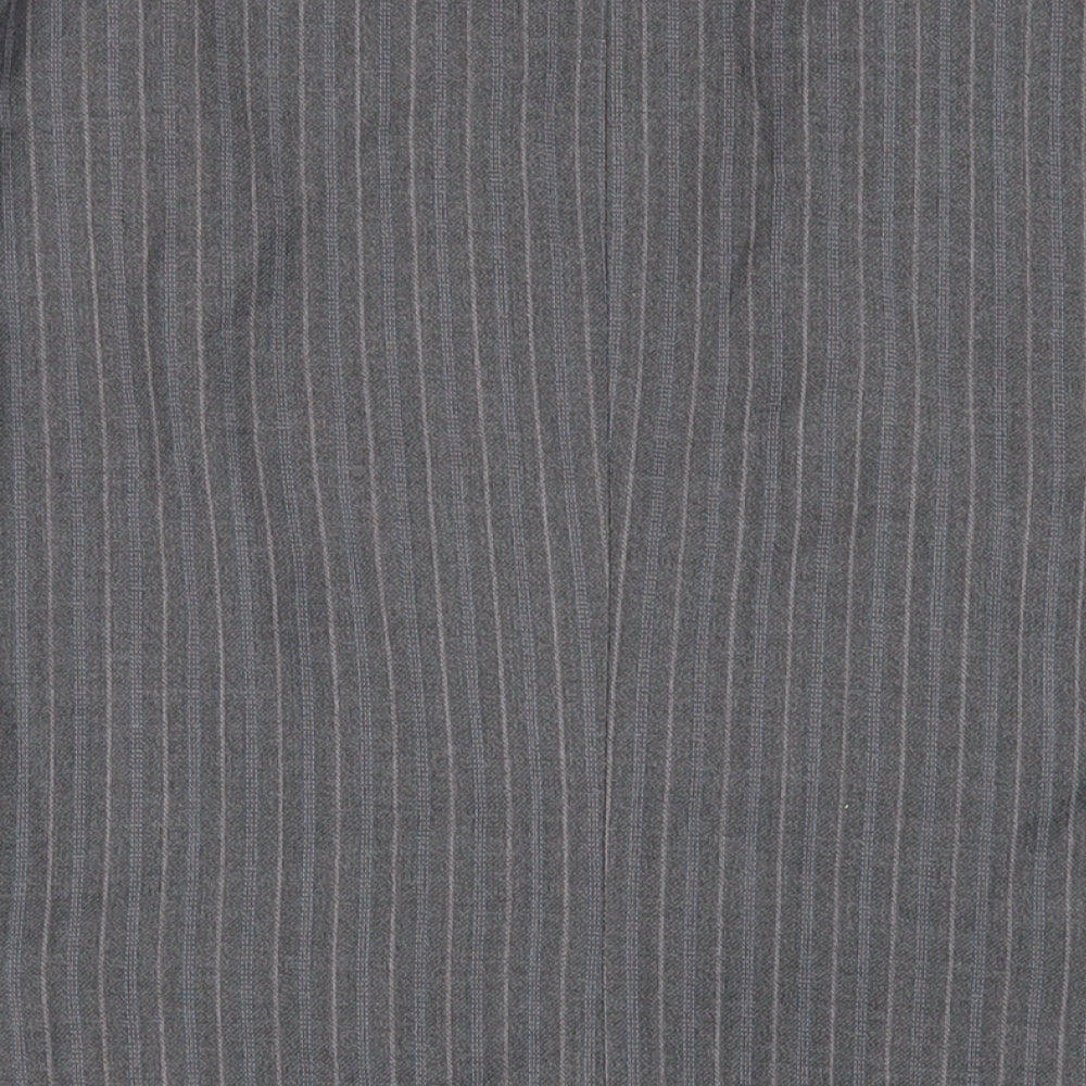 BOSS Mens Grey Striped Wool Jacket Suit Jacket Size 44 Regular