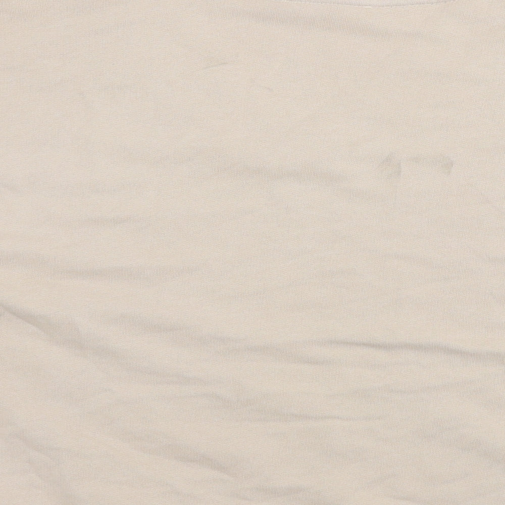 Botique Womens Beige Cotton Pullover Sweatshirt Size M Pullover