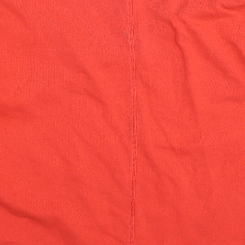 Marks & Spencer Womens Red Cotton Basic T-Shirt Size 10 V-Neck