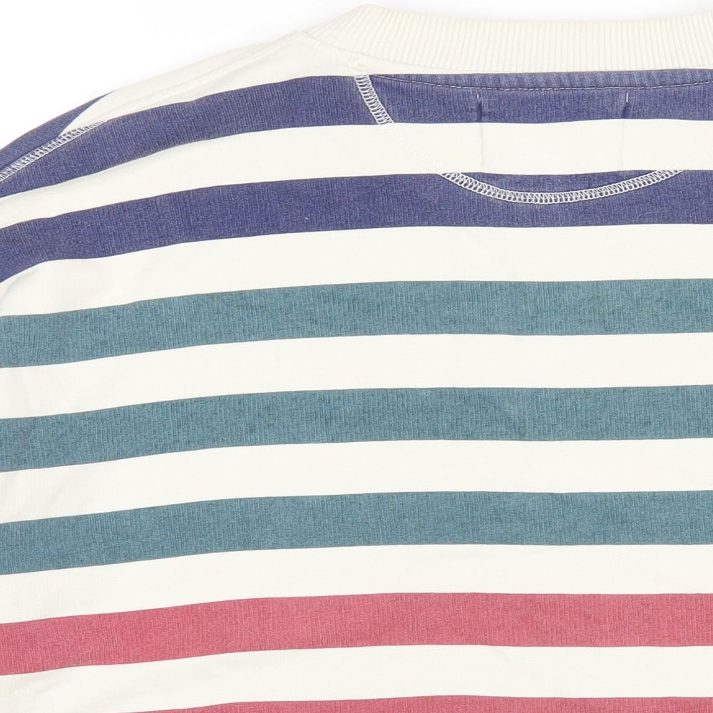 LEON & HARPER Womens Multicoloured Striped Cotton Pullover Sweatshirt Size XS Pullover