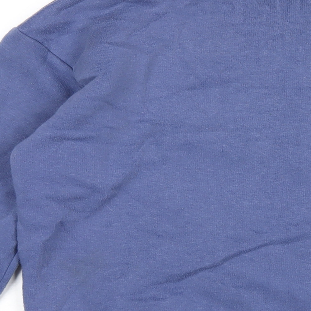 Boohoo Womens Blue Cotton Pullover Sweatshirt Size 8 Pullover