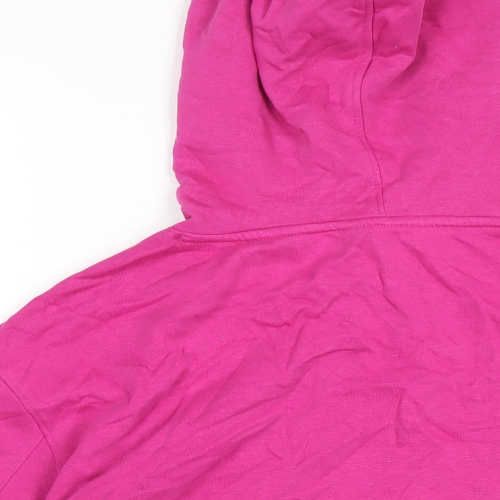 Marks & Spencer Womens Pink Cotton Pullover Hoodie Size 12 Pullover