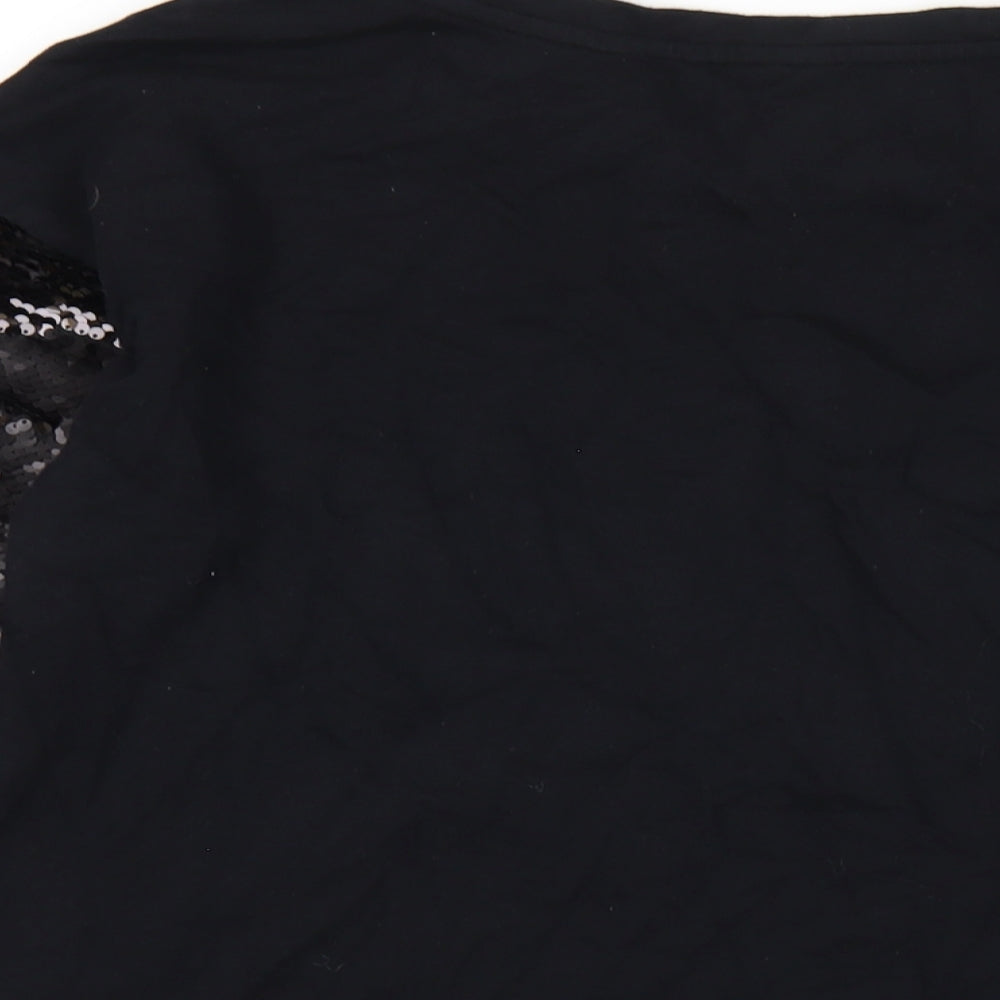 NEXT Womens Black Cotton Pullover Sweatshirt Size S Pullover - Sequin