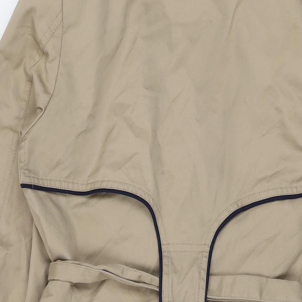 H&M Womens Beige Overcoat Coat Size 10 Button