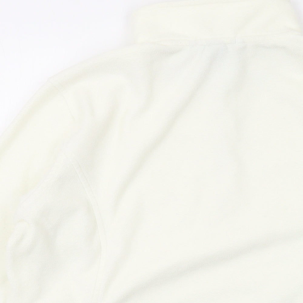 Lands' End Womens Ivory Polyester Pullover Sweatshirt Size M Zip