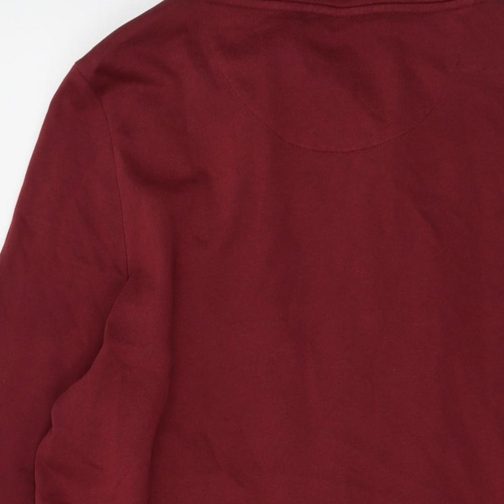 Lands' End Womens Red Cotton Full Zip Sweatshirt Size M Zip