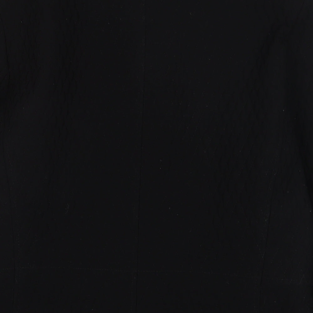 Gallery Womens Black Overcoat Coat Size M Button