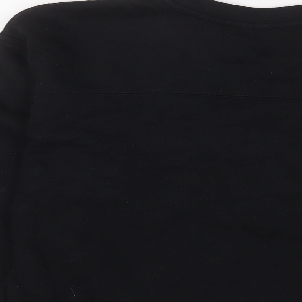 Zara Womens Black Cotton Pullover Sweatshirt Size S Pullover