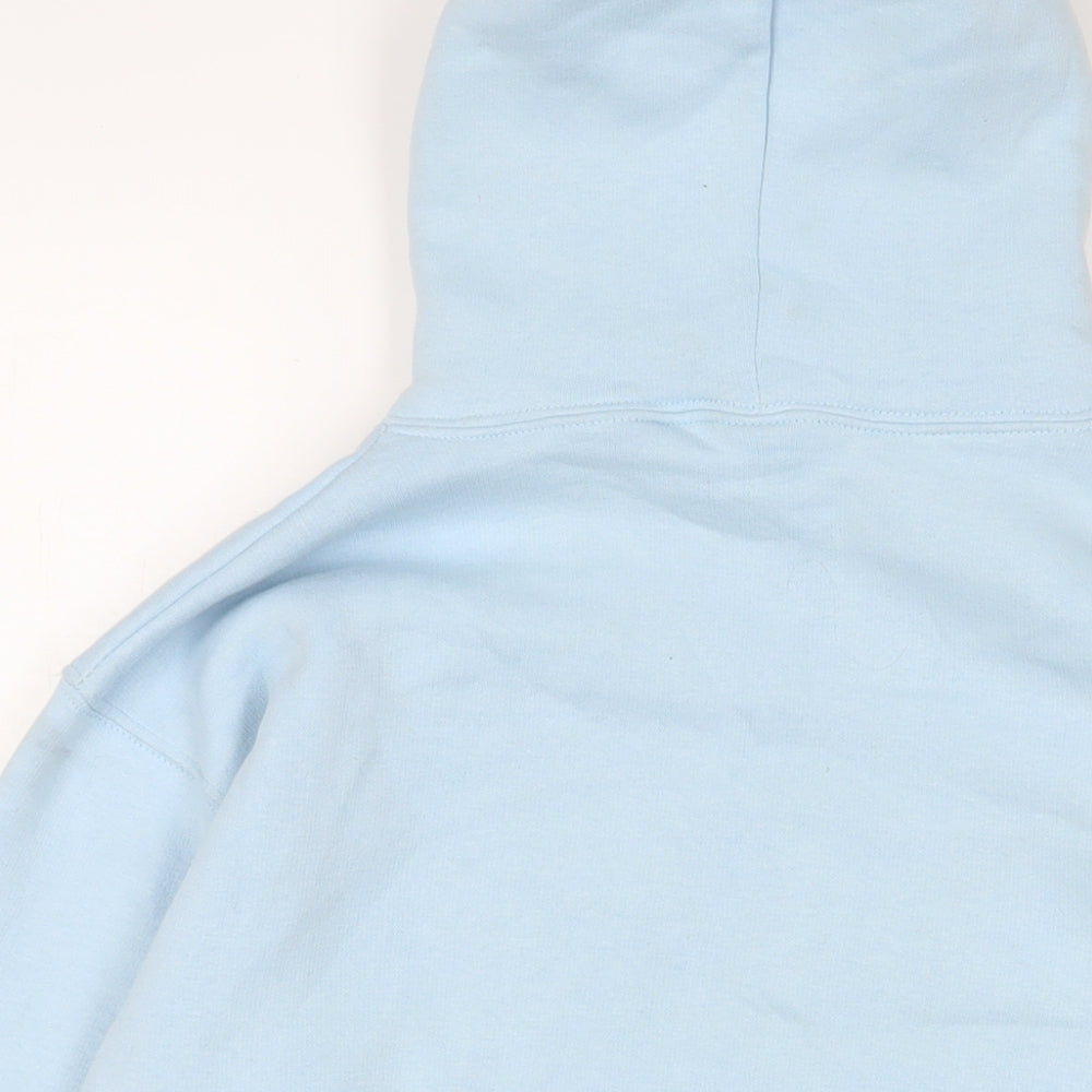 Cyprus Womens Blue Cotton Pullover Hoodie Size S Pullover - Embroidered
