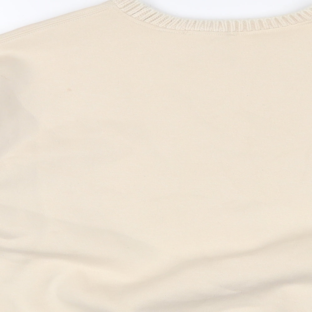 Zara Womens Beige Cotton Pullover Sweatshirt Size M Pullover
