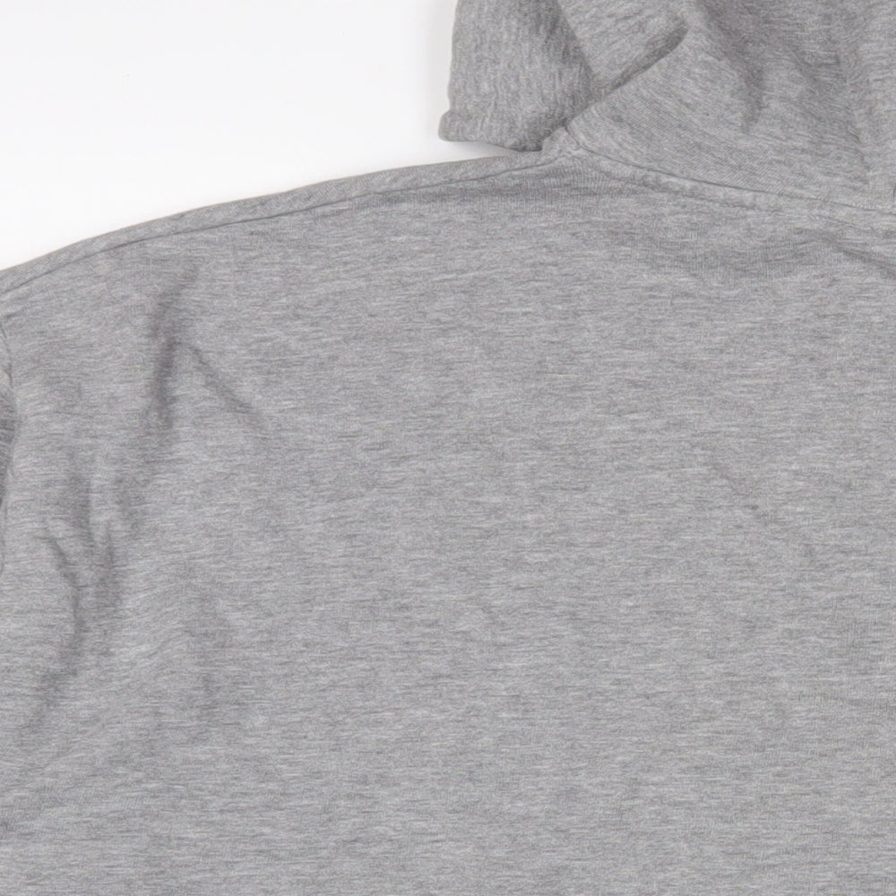 ASOS Womens Grey Cotton Pullover Hoodie Size 2XL Button