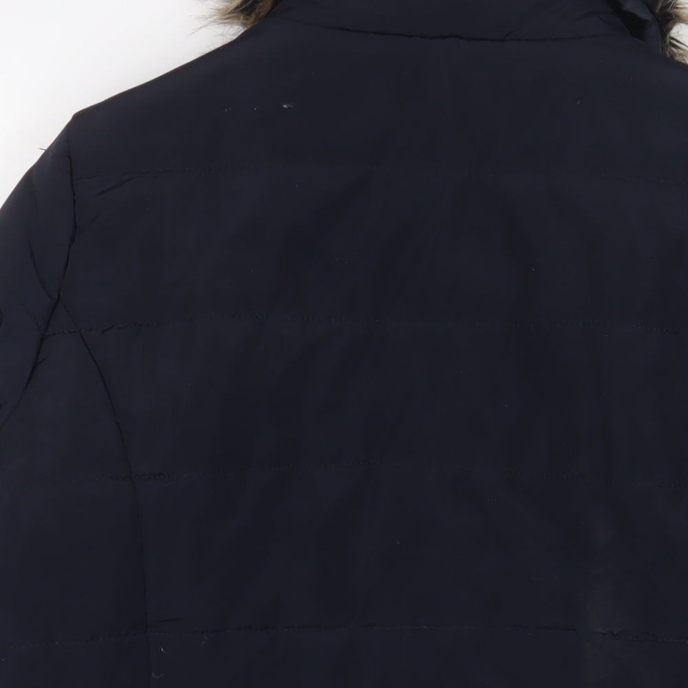 Dorothy Perkins Womens Blue Quilted Coat Size 16 Zip