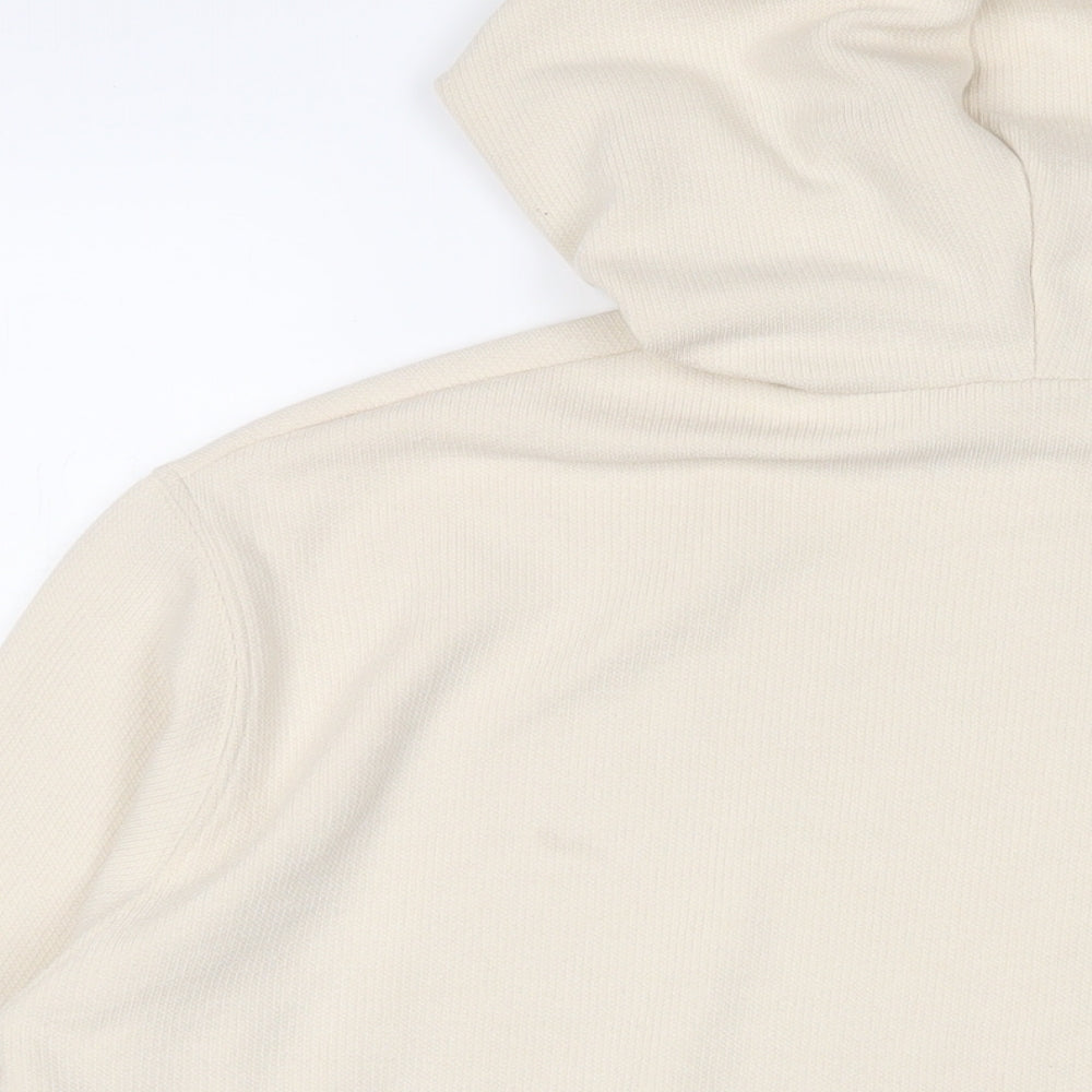 Zara Womens Beige Viscose Pullover Hoodie Size L Pullover