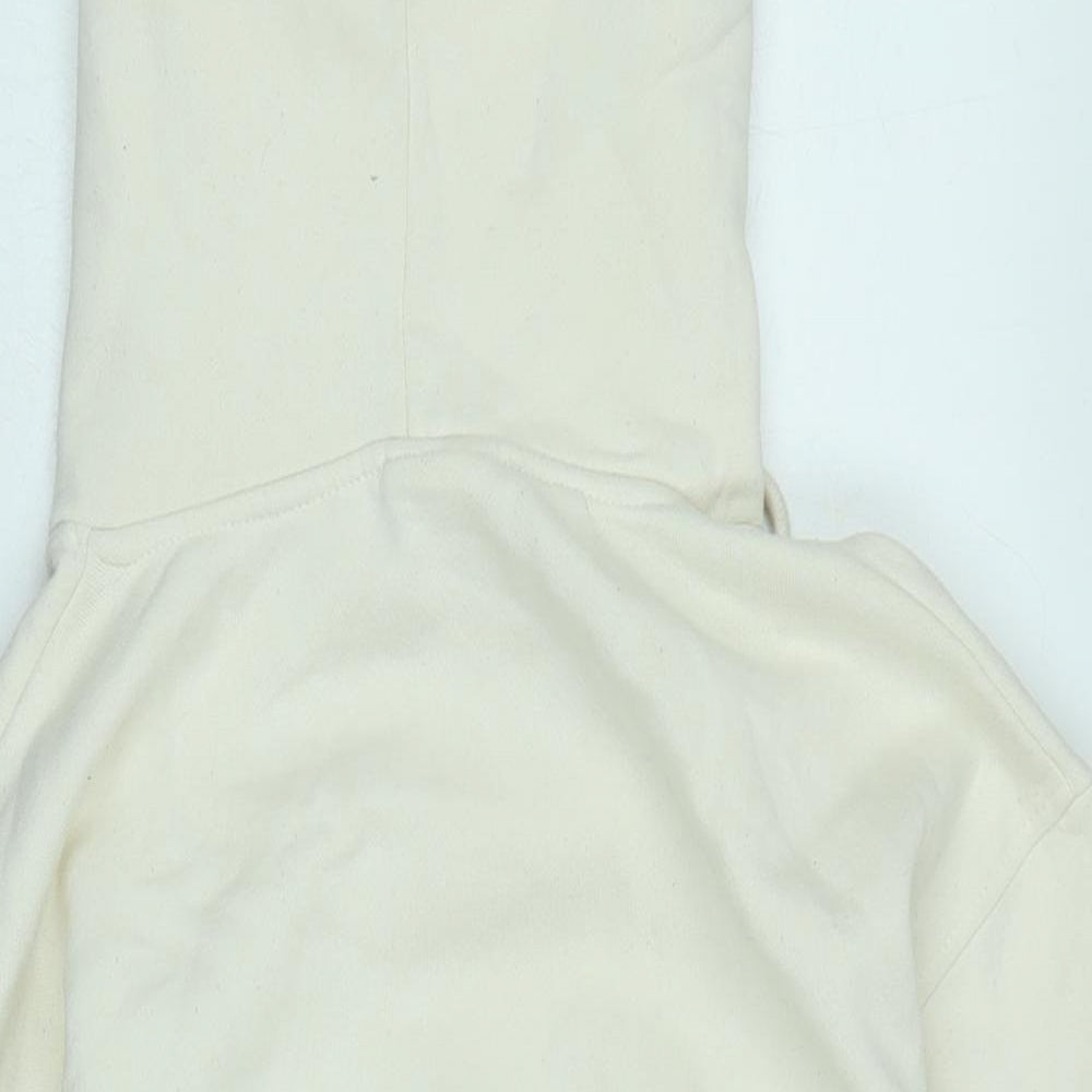 Pull&Bear Womens Ivory Polyester Pullover Hoodie Size M