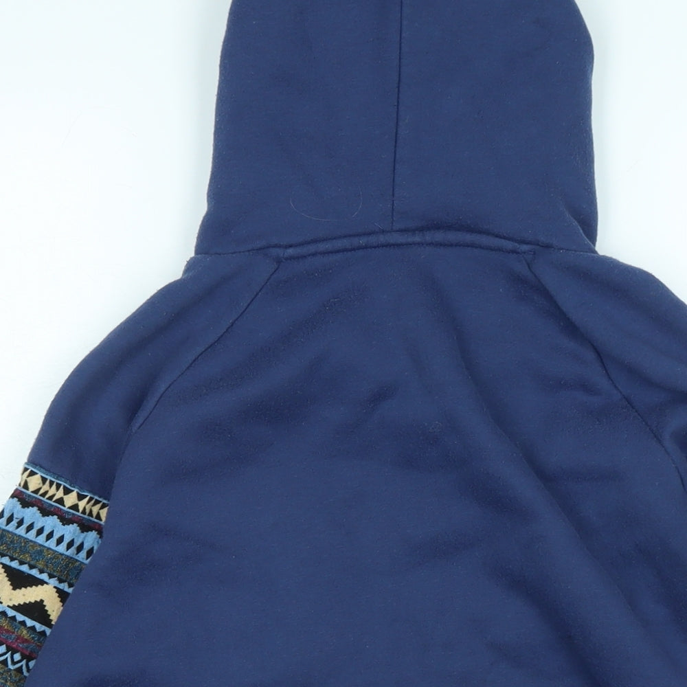 manslife Boys Blue Polyester Pullover Hoodie Size M