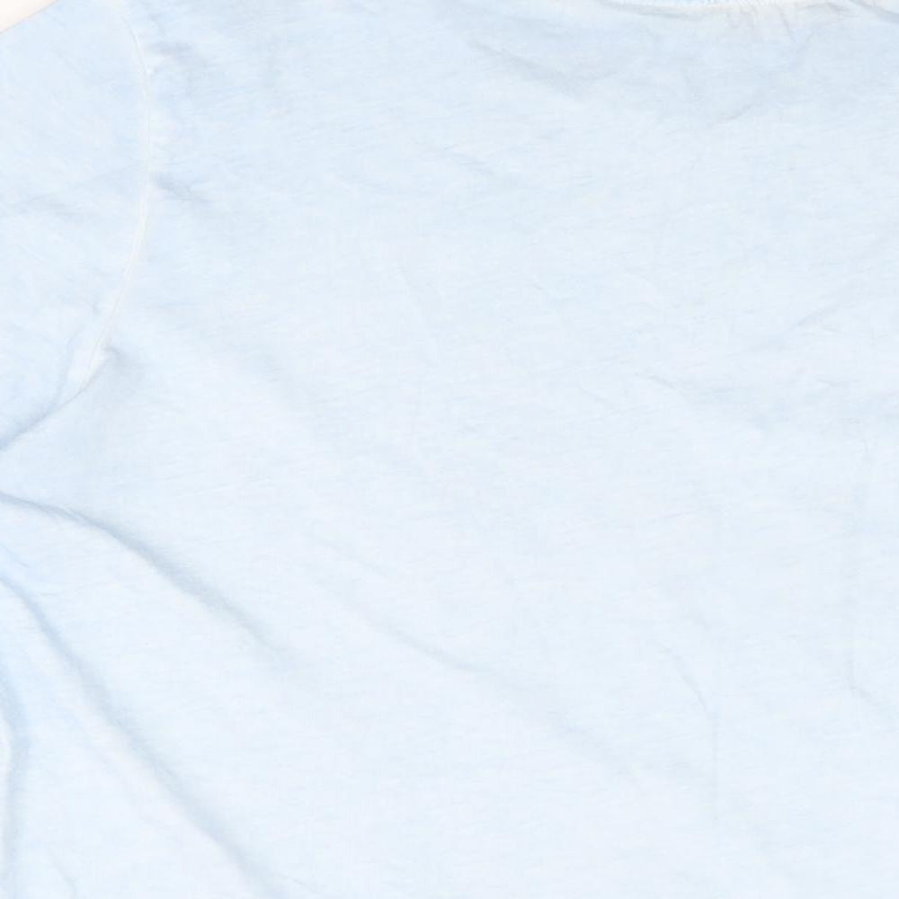 Oasis Womens Blue Cotton Basic T-Shirt Size L Round Neck - Joie De Vivre