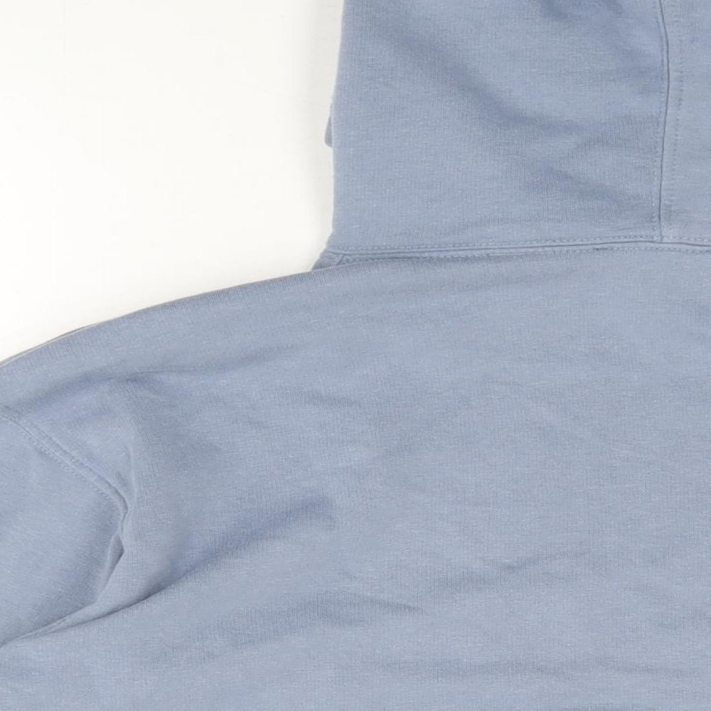 Zara Womens Blue Cotton Pullover Hoodie Size S Pullover