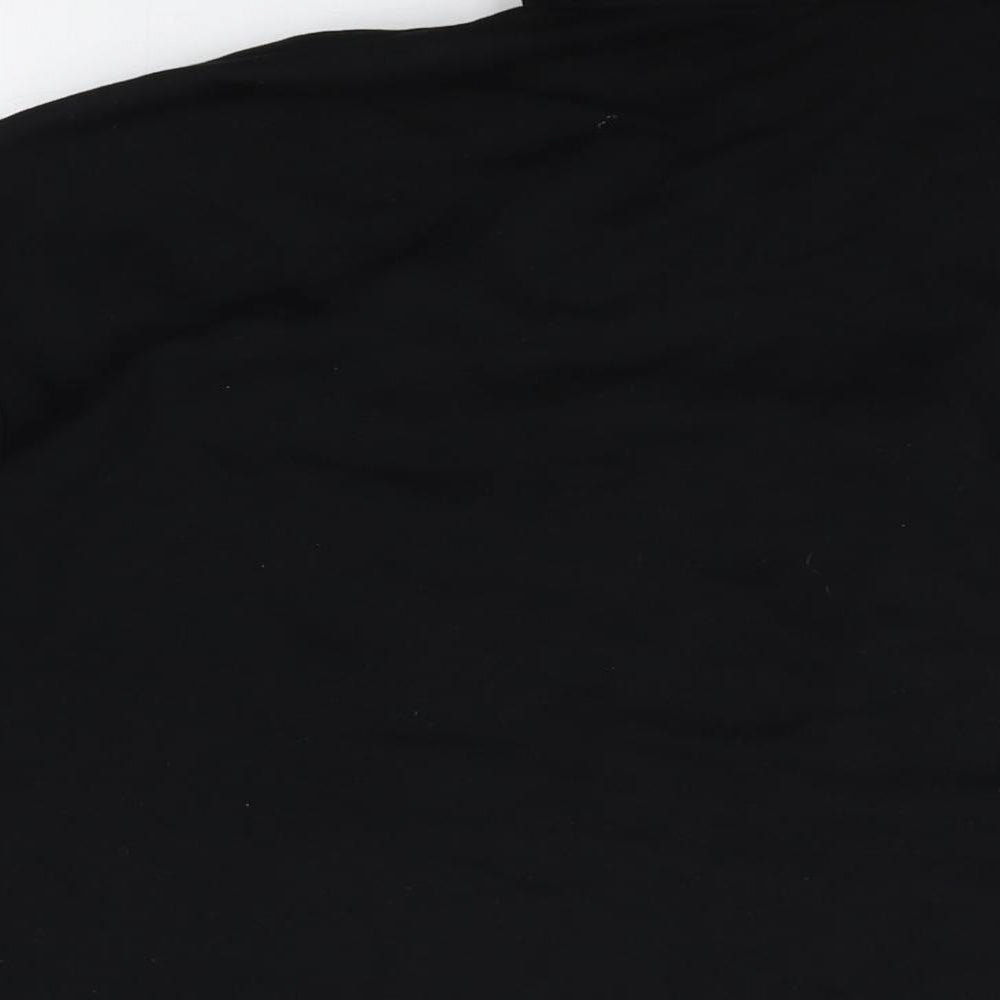 H&M Womens Black Cotton Basic T-Shirt Size XL High Neck