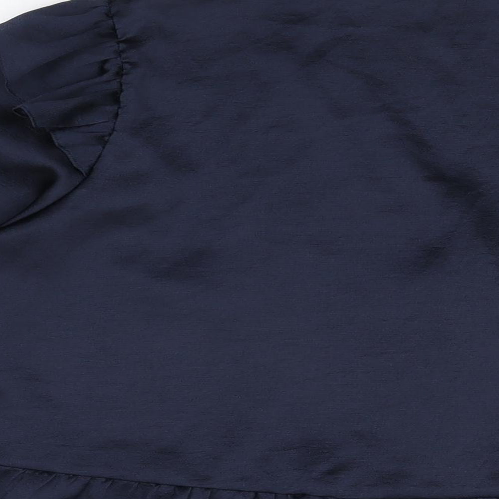 Very Womens Blue Polyester Basic Button-Up Size 18 V-Neck