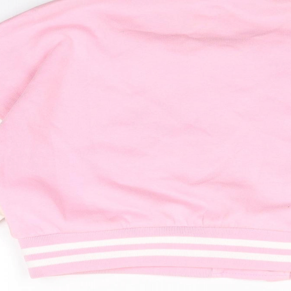 Rising Womens Pink Varsity Jacket Jacket Size M Lace Up - Above And Beyond