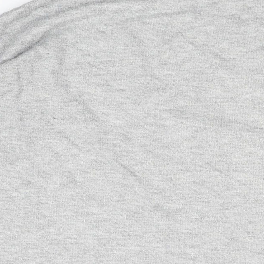 Zara Womens Grey Cotton Basic T-Shirt Size S Round Neck
