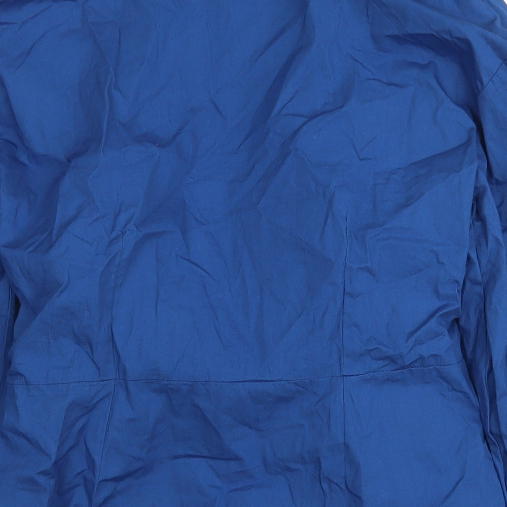 River Island Womens Blue Cotton A-Line Size 12 V-Neck Zip