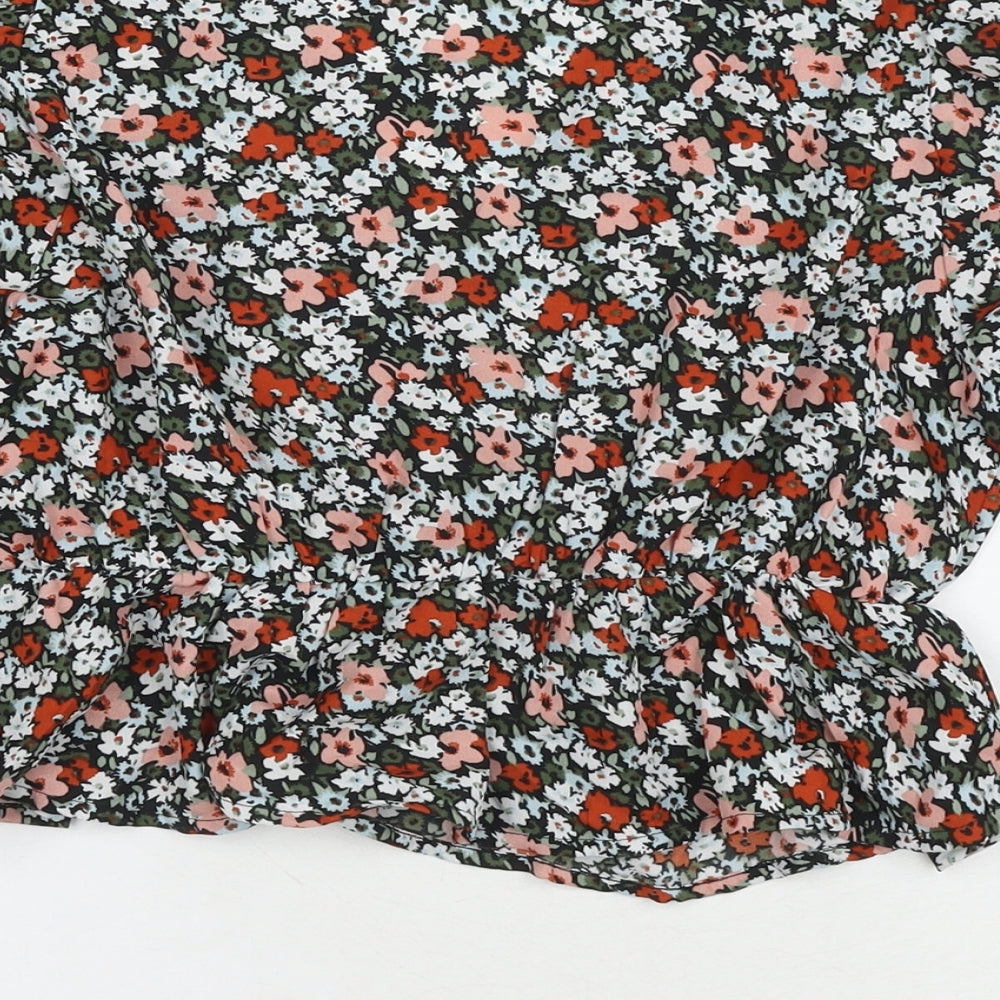Urban Bliss Womens Multicoloured Floral Viscose Basic Blouse Size 10 V-Neck