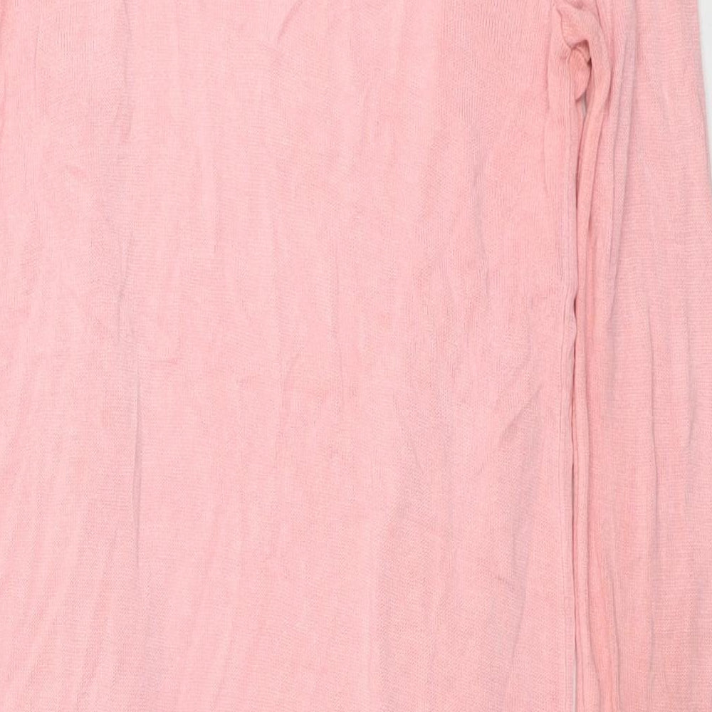 Oasis Womens Pink V-Neck Viscose Cardigan Jumper Size XS