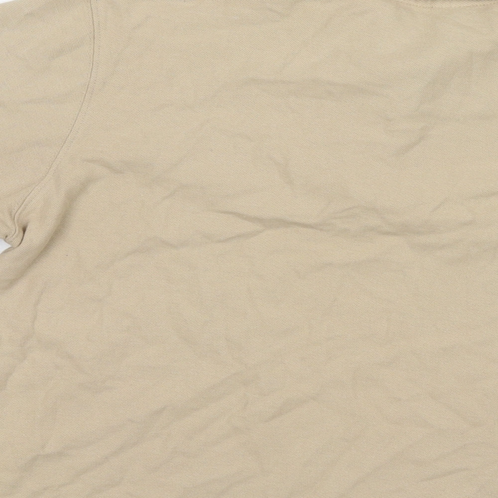 Jumper Womens Beige Cotton Basic Polo Size M Collared