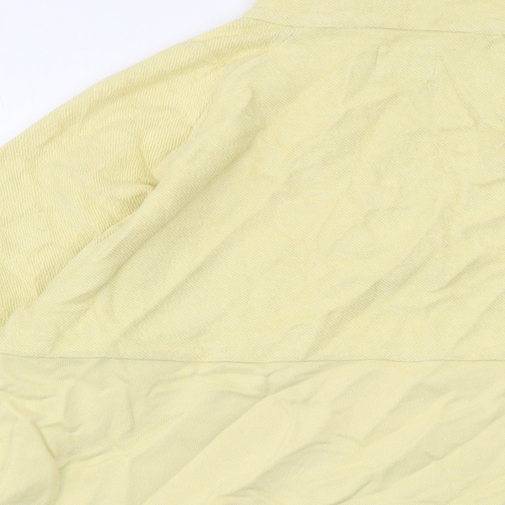 Less Basics Womens Yellow Cotton Pullover Sweatshirt Size S Zip