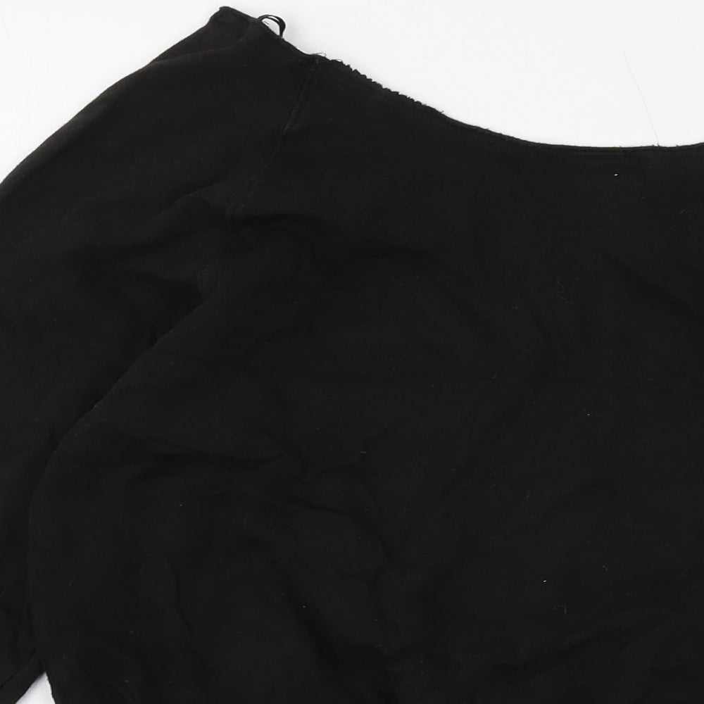 PINK Womens Black Cotton Pullover Sweatshirt Size XS Pullover
