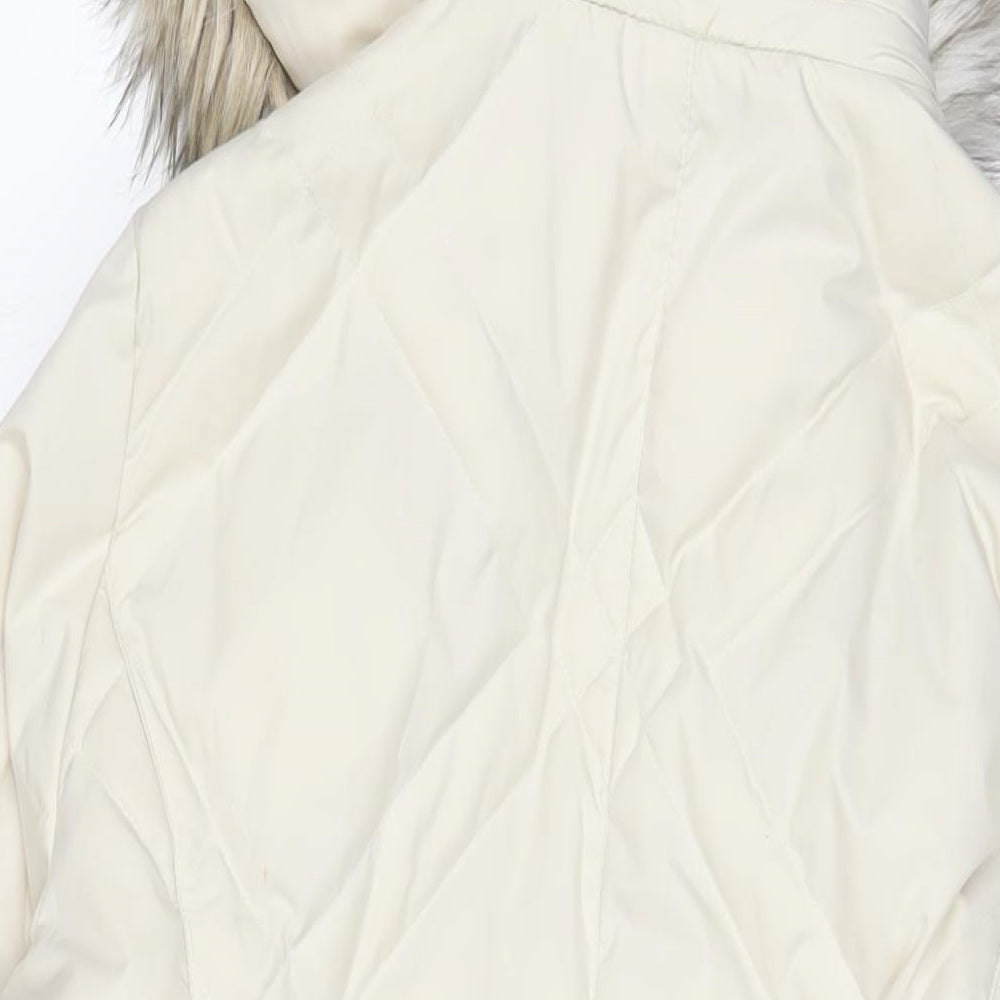 Per Una Womens Beige Parka Coat Size 12 Zip