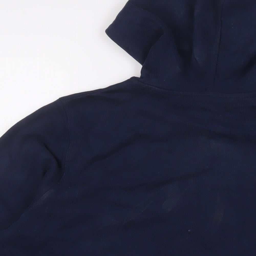 marks and Womens Blue Cotton Full Zip Hoodie Size M Zip