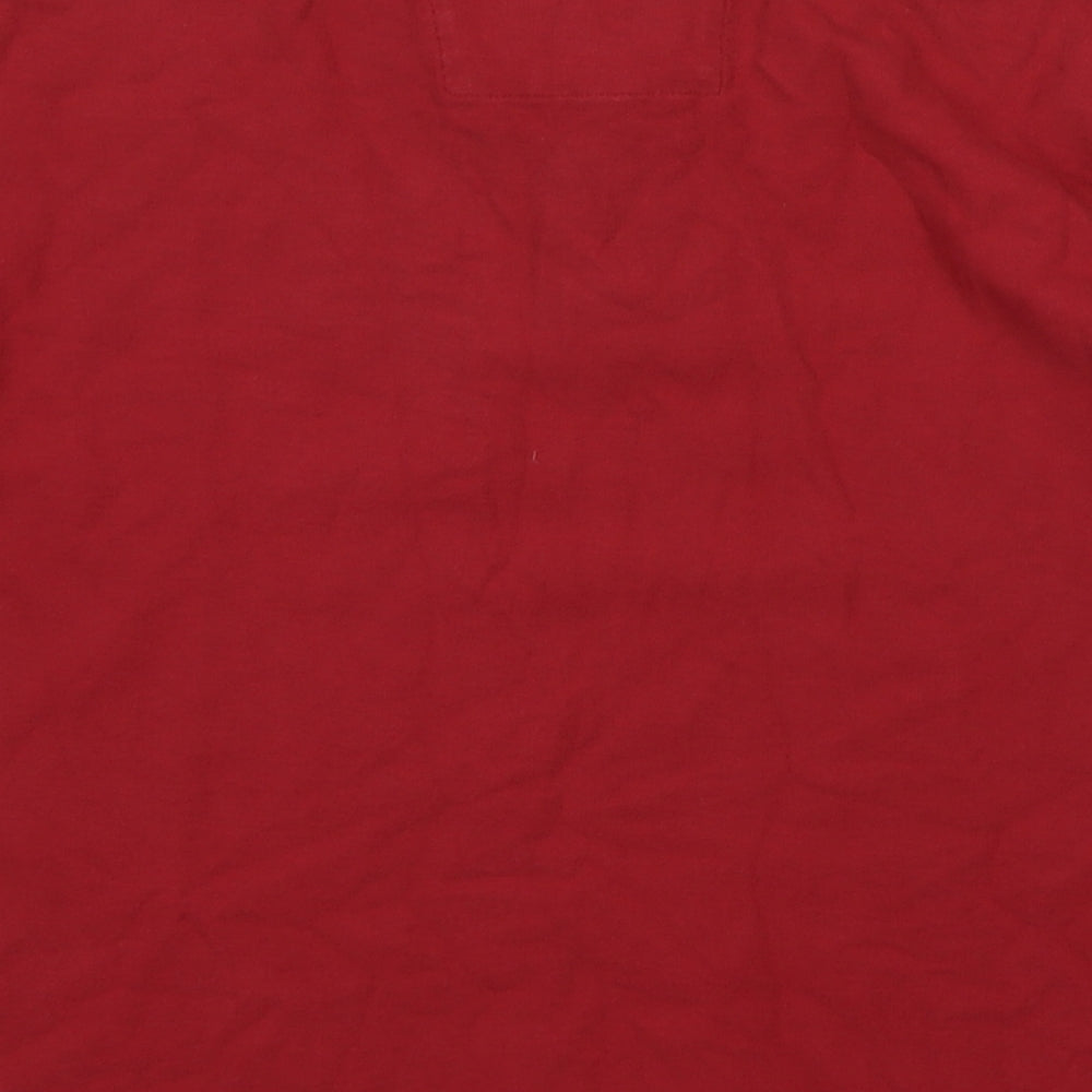 Marks & Spencer Mens Red Cotton Polo Size M Collared Button