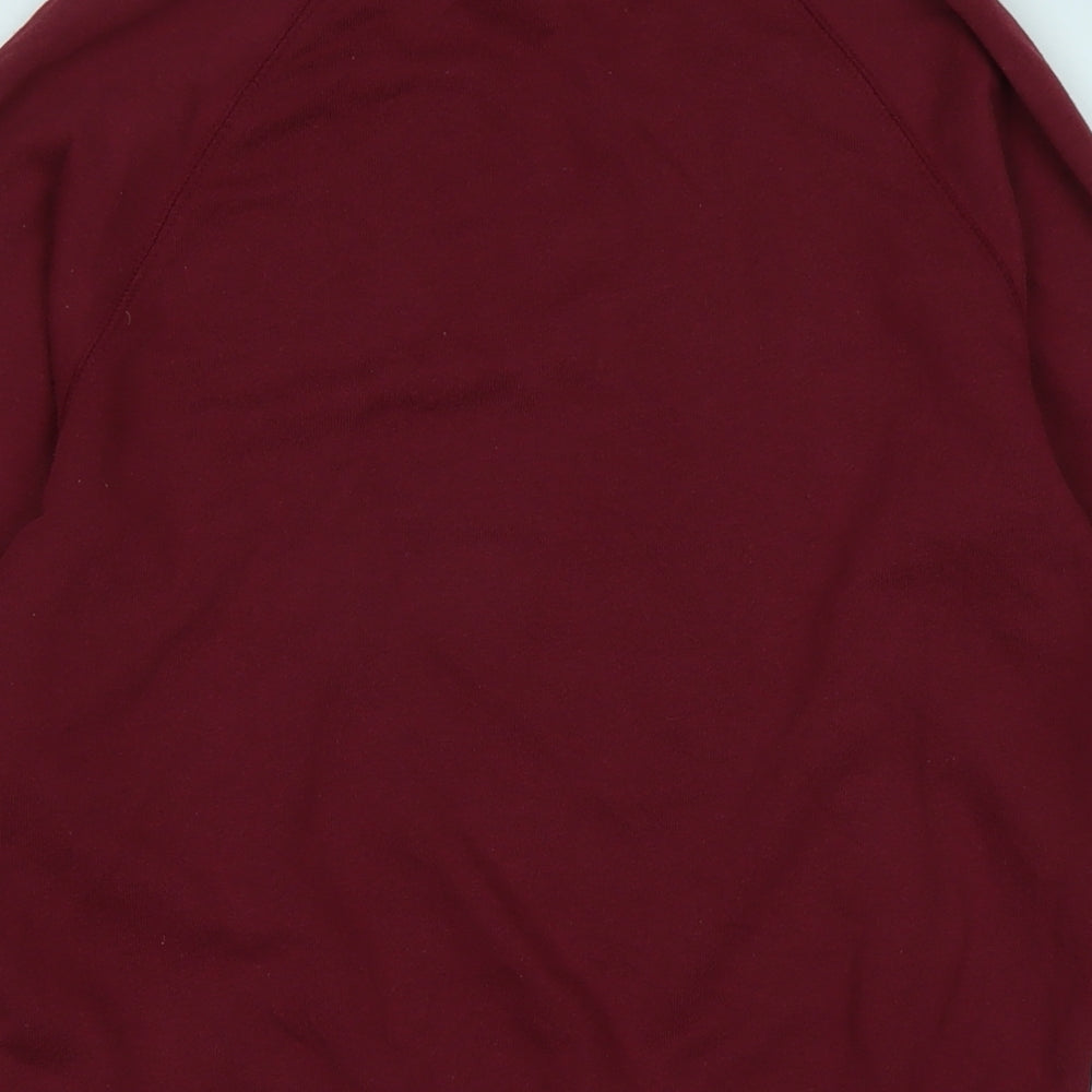 Divided Womens Red Cotton Pullover Sweatshirt Size S