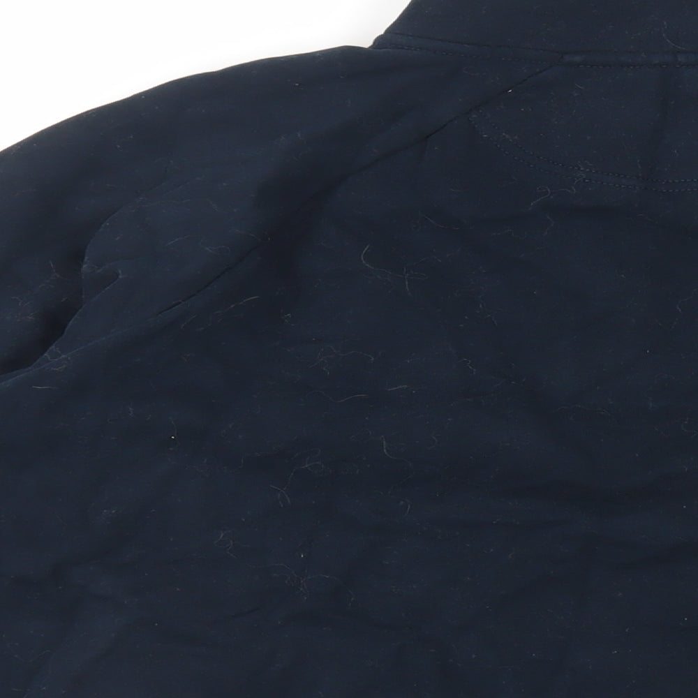 Marks & Spencer Womens Blue Cotton Pullover Sweatshirt Size M Zip - Pockets
